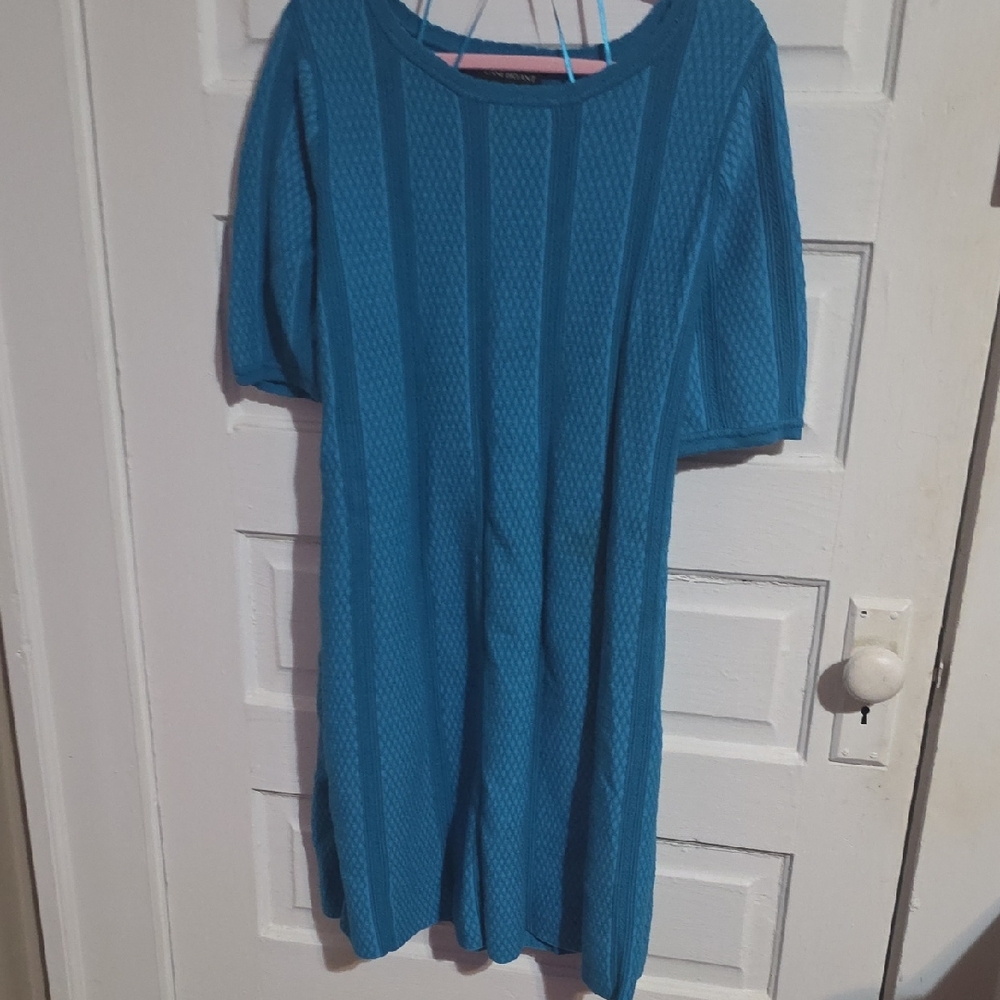 Lane Bryant 18/20w Textured Teal Knit Dress